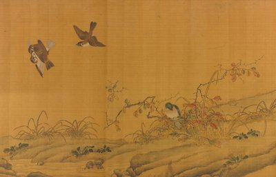 Landscape with Birds, Berries, Roses and Rabbits by Unbekannt Unbekannt